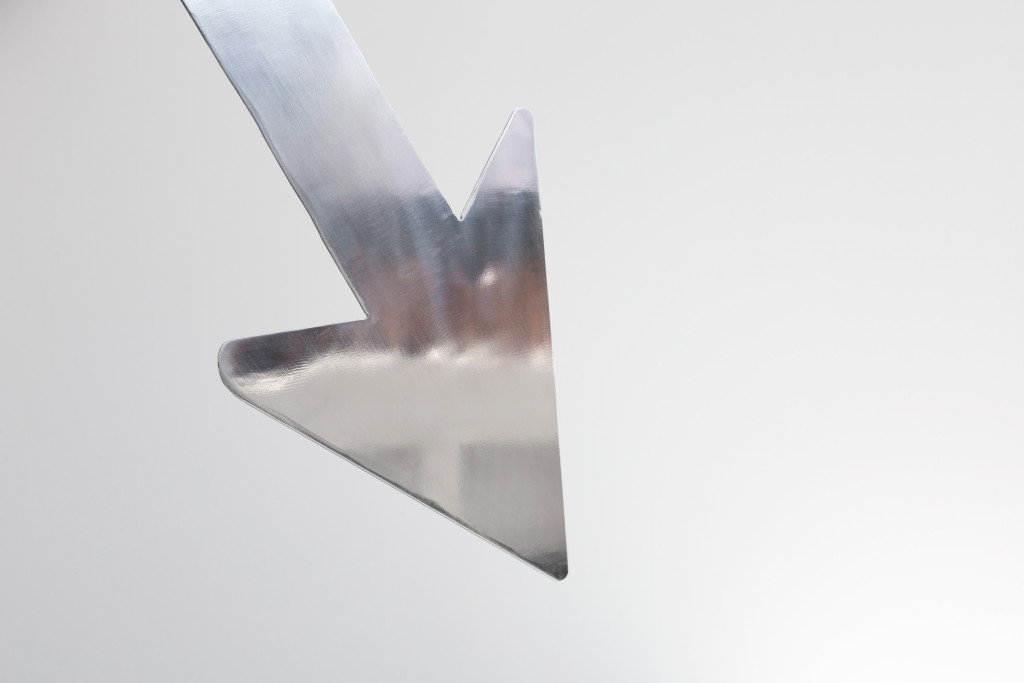 steel arrow curve pointing